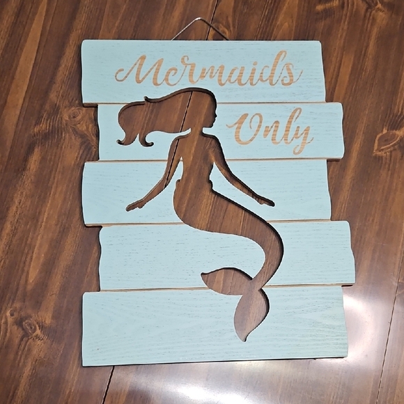 Mermaids Only Wall Decor - Blue and Brown - Picture 1 of 6